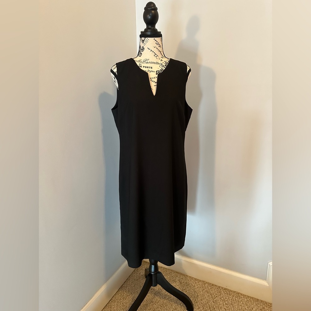 J Crew black v neck suit dress, size 10